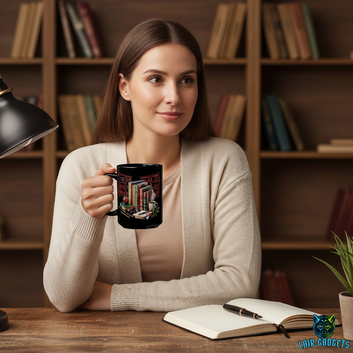 Teacher Classic Books Coffee Mug – 15oz Black Ceramic