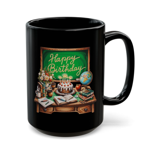 Happy Birthday Teacher Mug Classroom Desk Coffee Cup Gift