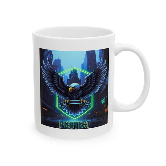 Neon Wings Ceramic Mug | Gift for Dreamers, Coffee Lovers, Art Enthusiasts, Home Decor, Inspirational Drinkware