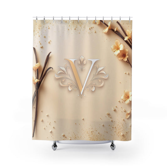 Elegant Vanilla Shower Curtain, Customizable Home Decor for a Chic Bathroom Makeover