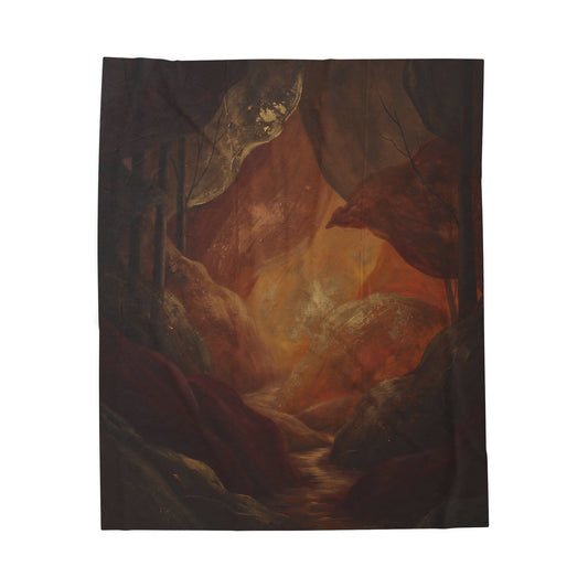 Fall Abstract Cave Velveteen Plush Blanket