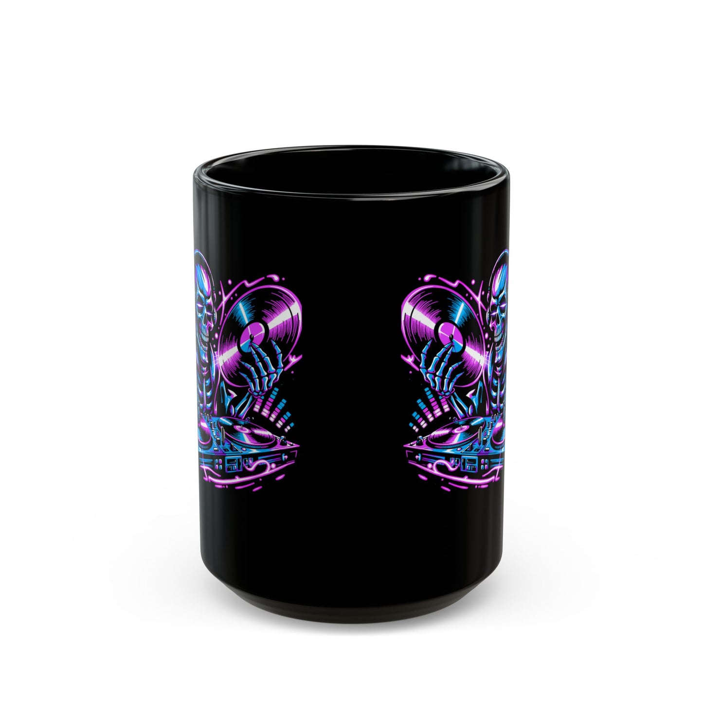 DJ Skeleton Black Mug (11oz, 15oz)