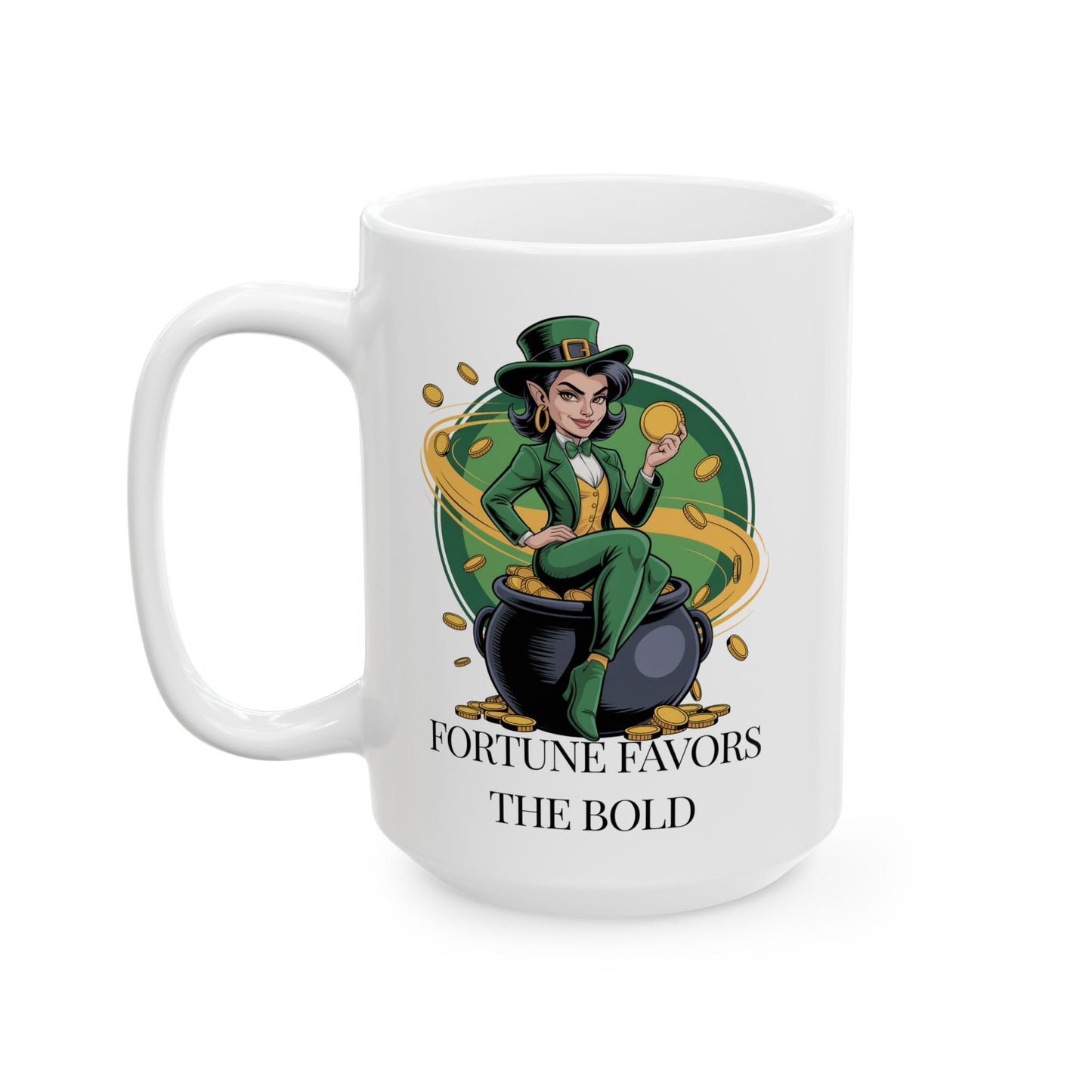 Fortune Favors the Bold Ceramic Mug, (15oz)