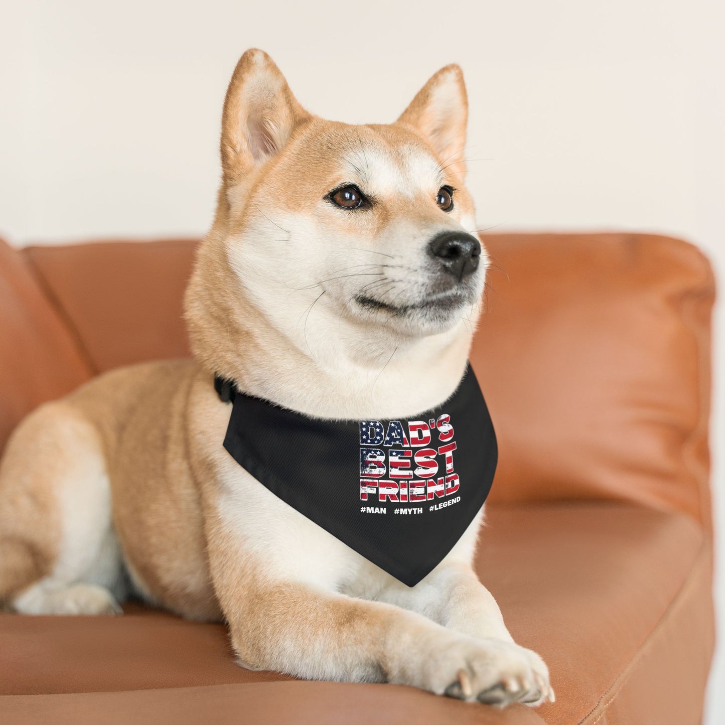 Patriotic Pet Bandana Collar - "Dad's Best Friend" - Perfect for Dog Lovers