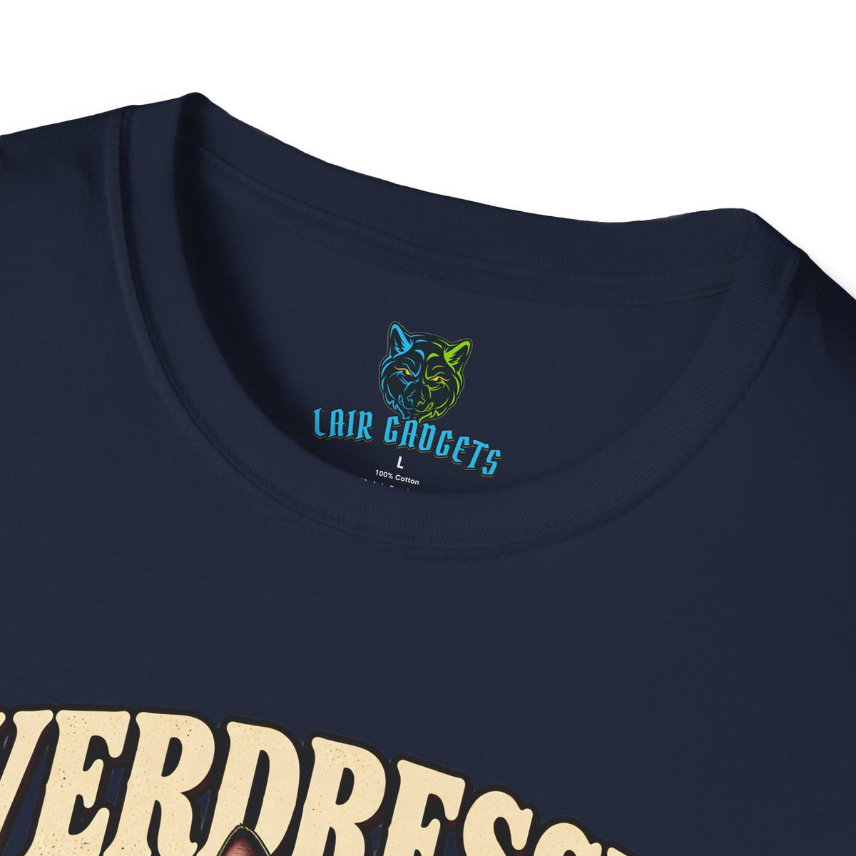 Overdressed Under Suspicion tuxedo cat graphic tee, alternate view