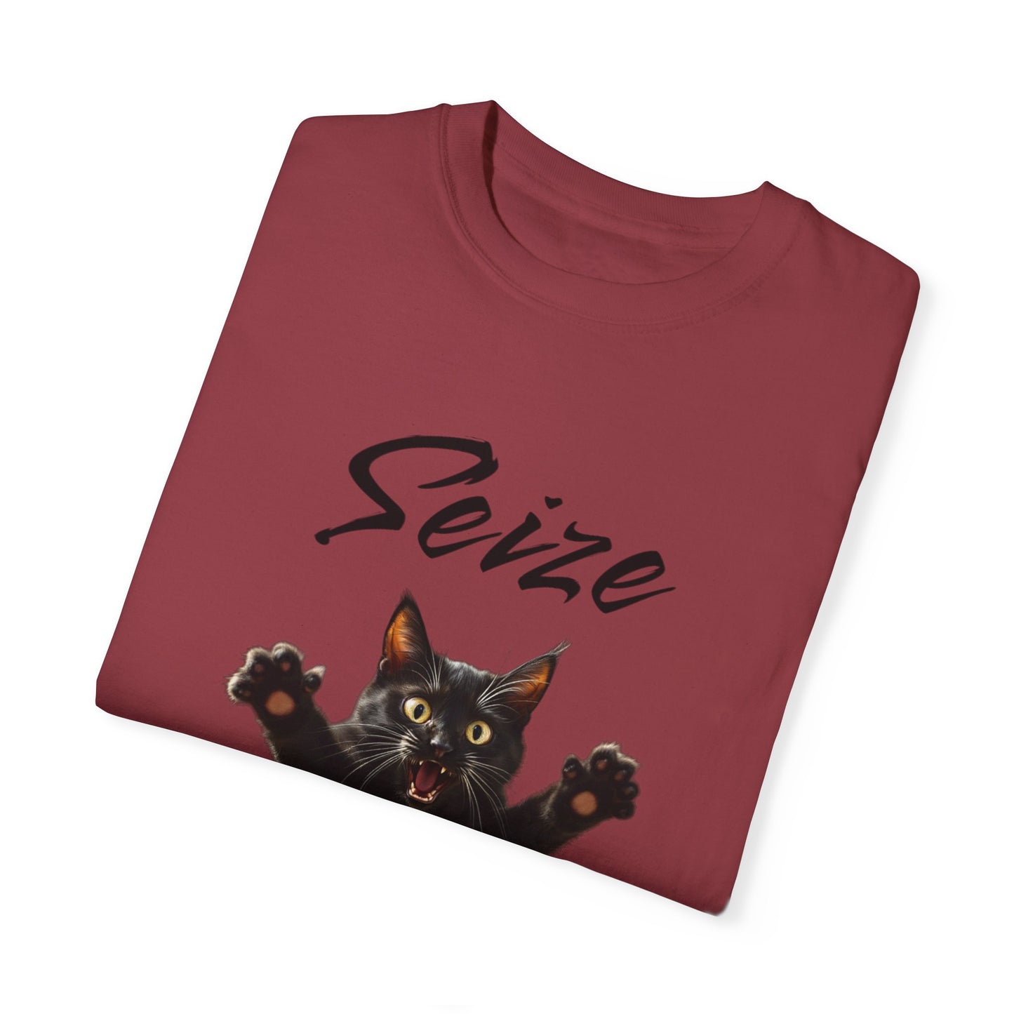 Cat Lover's 'Seize the Day' Garment-Dyed T-Shirt