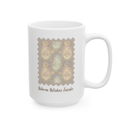 Vintage Sunflower Stamp Ceramic Coffee Mug 15oz-  Score 80