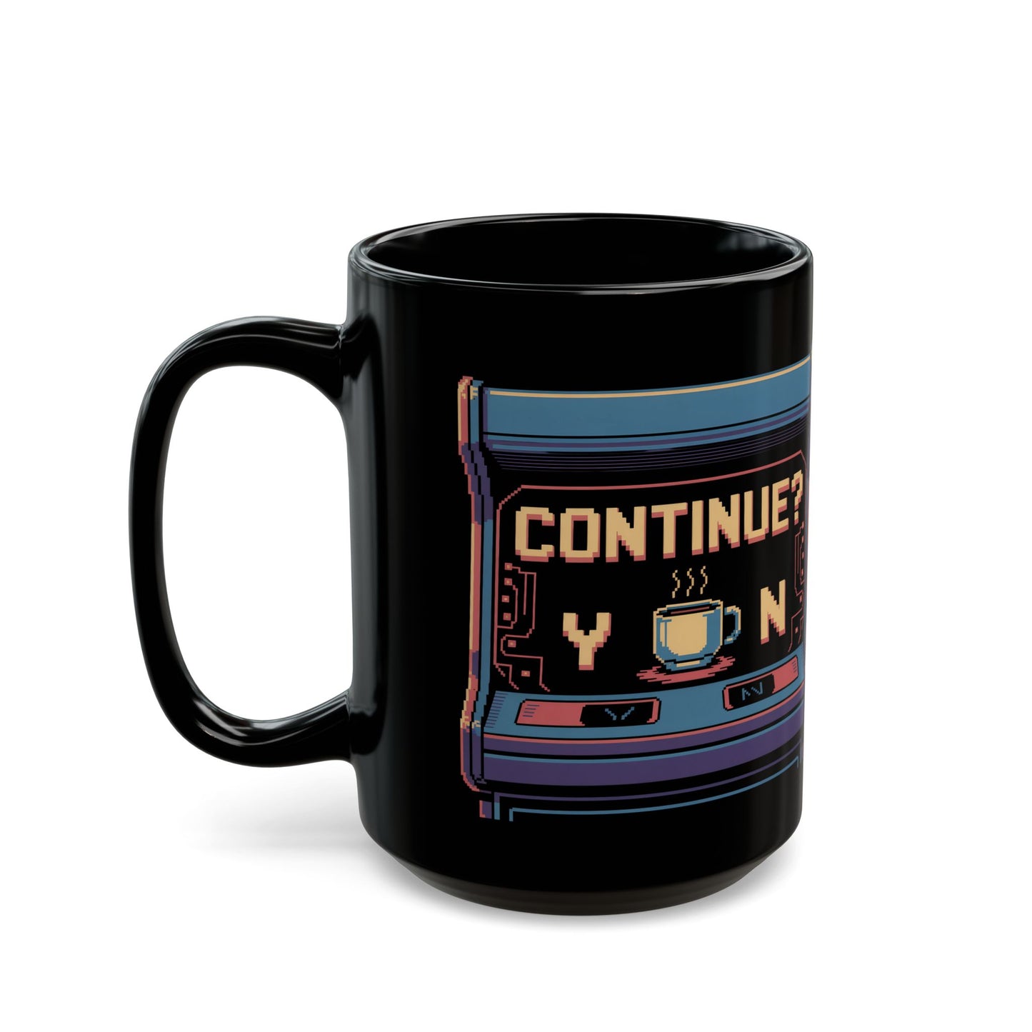 Retro Gamer Mug - Black Coffee Cup with 'CONTINUE?' Design, Gaming Gift, Video Game Collectible, Perfect for Gamers, Birthday Present, [...]