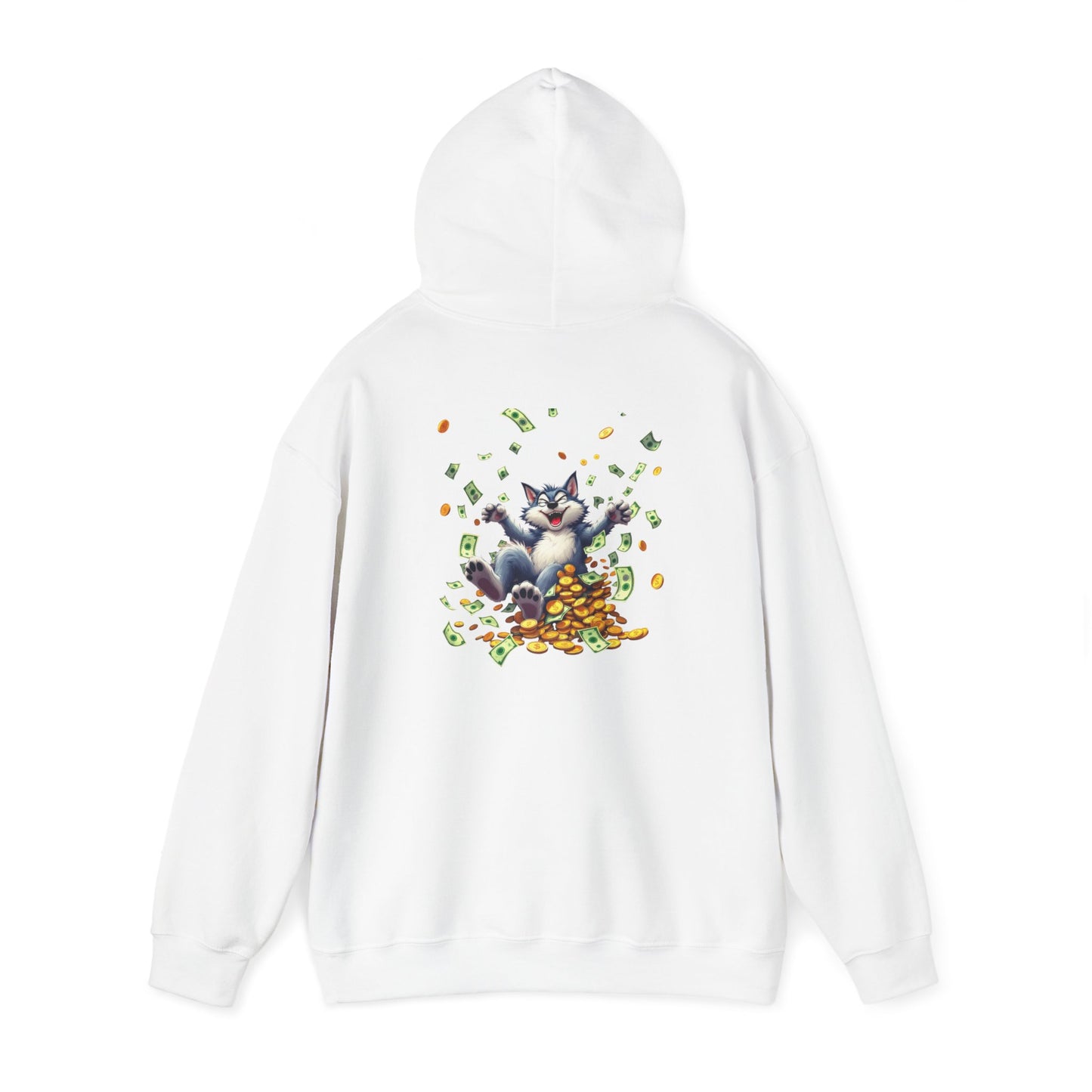 Unisex heavy blend hoodie, Playful Wolf,  Marty Byrd'n sweatshirt for casual wear, fun gift for friends and family