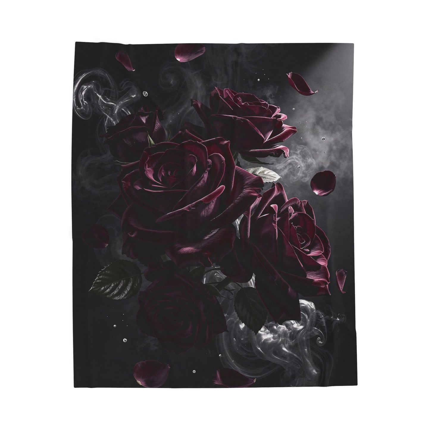 Rose Throw Blanket – Dark Floral Decor with Burgundy Blooms – Soft Plush Accent for Couch Bed Chair – by Lair Gadgets