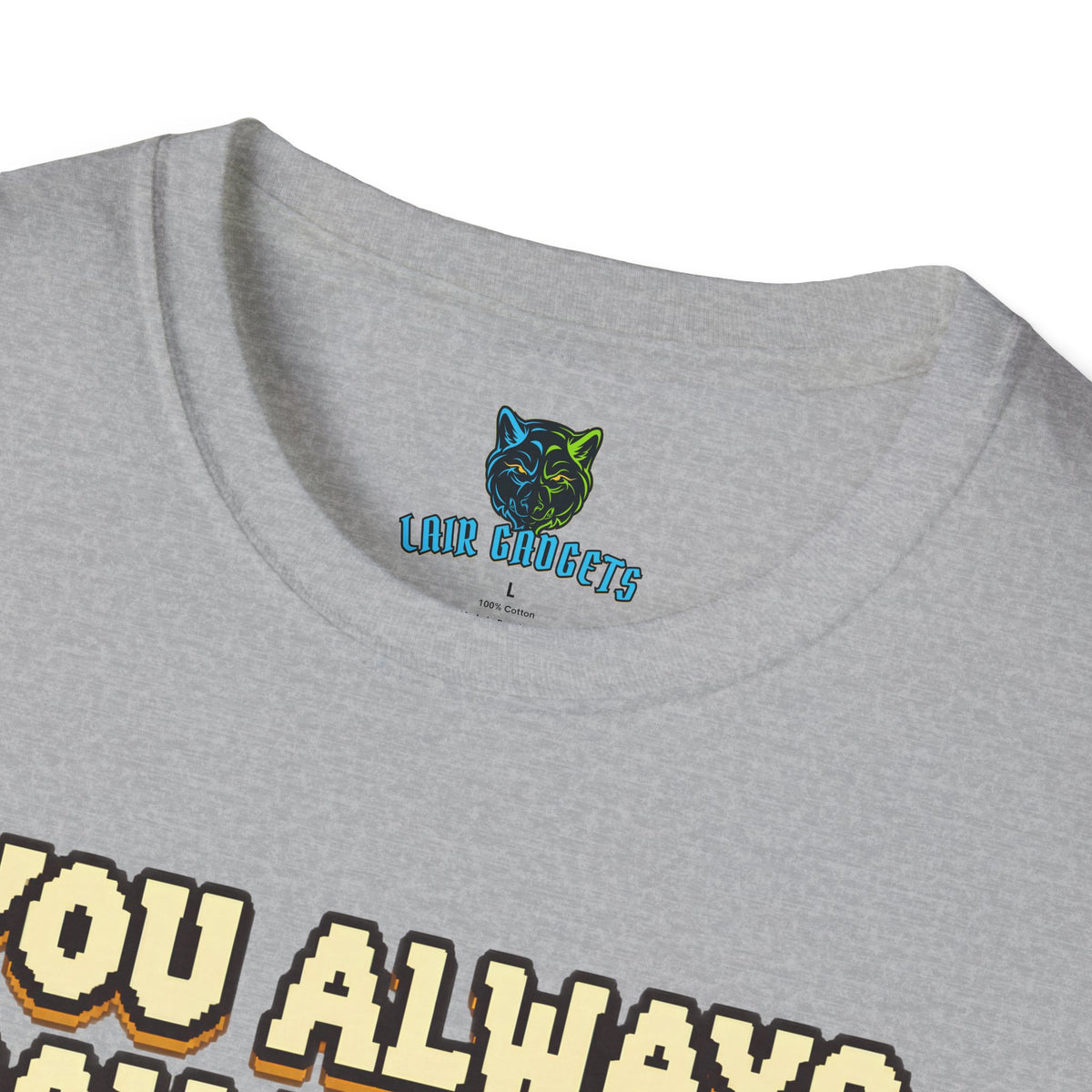 You Always Say Hello retro pixel art NPC graphic tee, alternate view