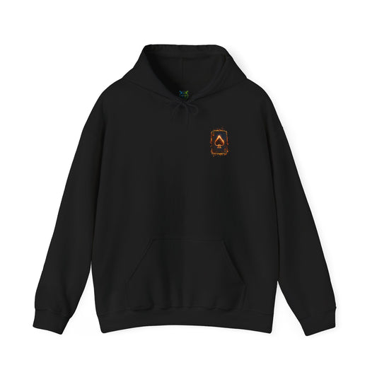 Unisex Heavy Blend™ Hooded Sweatshirt - Fiery Ace of Spades Design