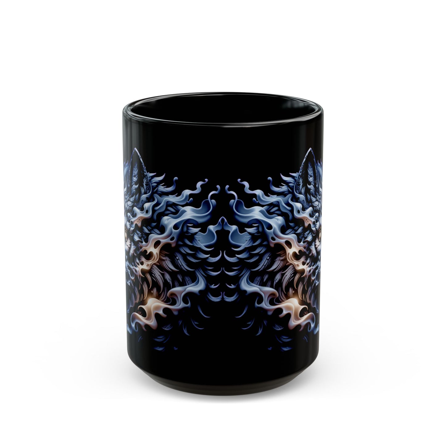 Wolf Made from Smoke Black Mug (11oz, 15oz)