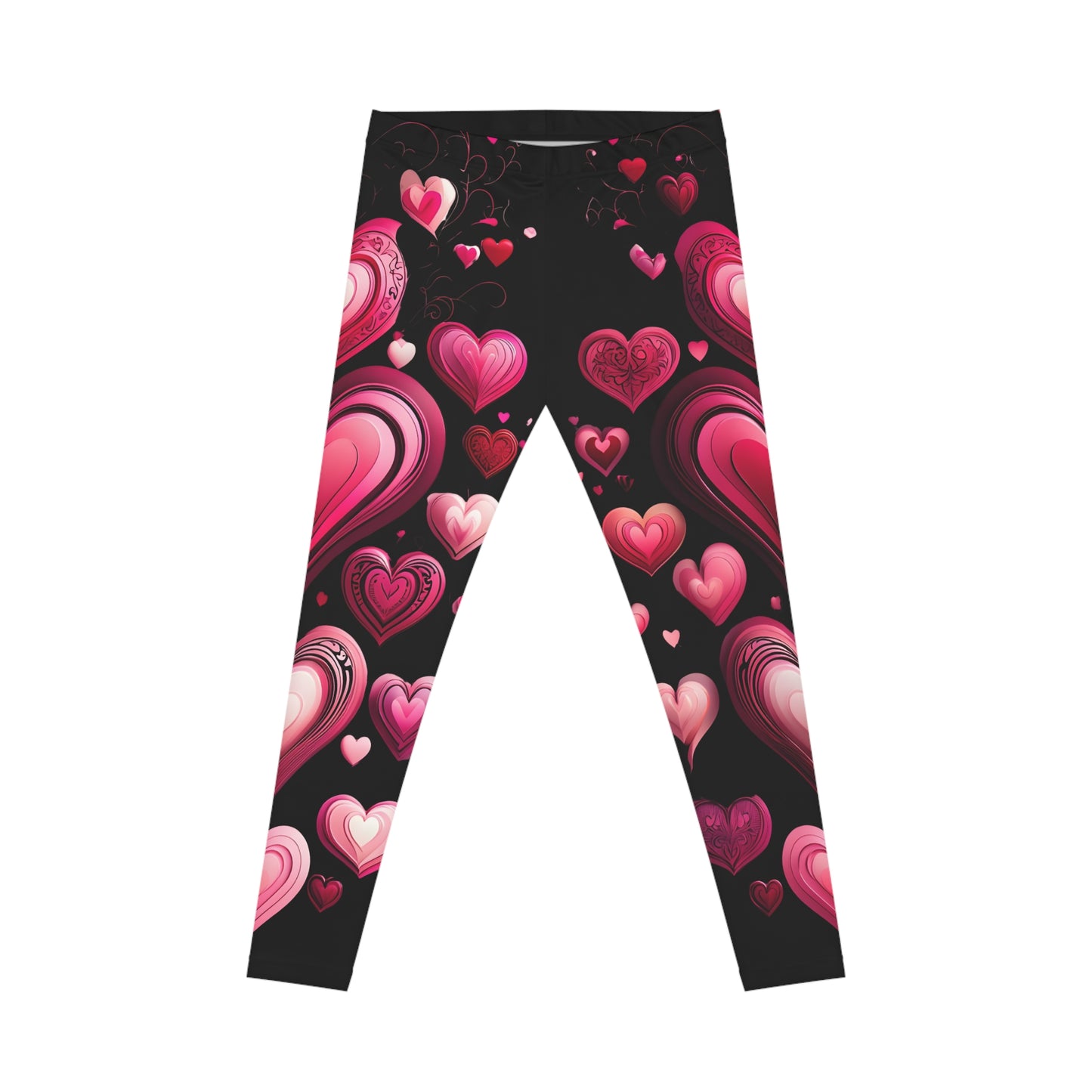 Heart Print Women's Casual Leggings - Romantic & Trendy Activewear