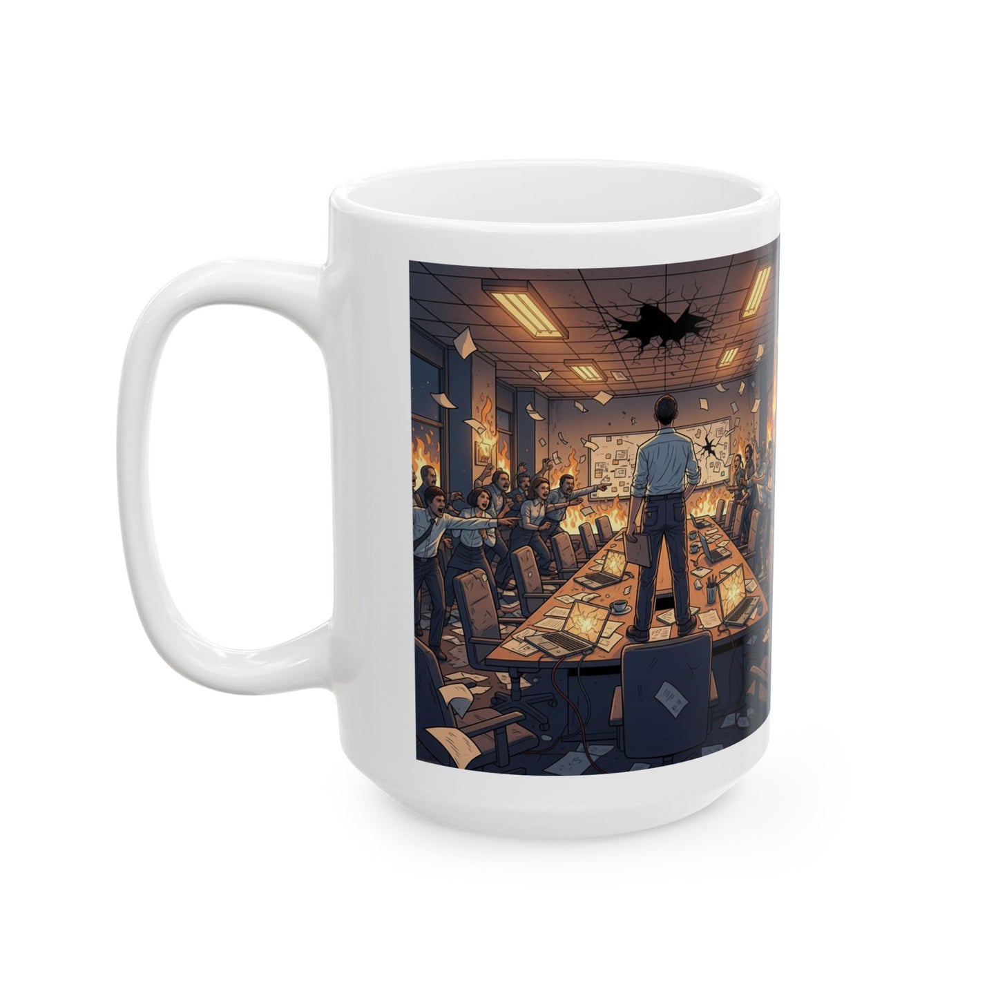 Ceramic Mug — Meeting Meltdown "Let Me Finish" 15oz (Male)