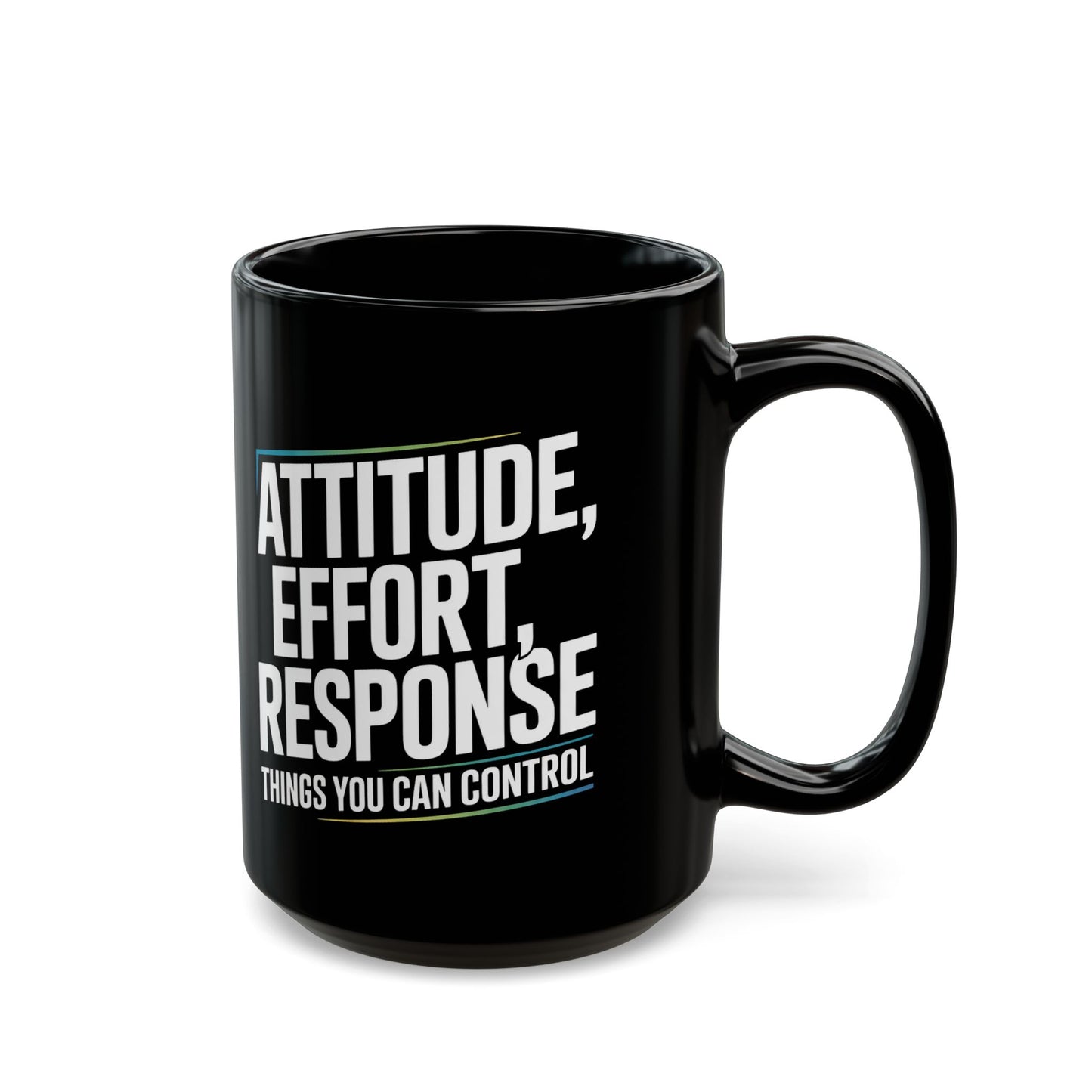 Attitude Effort Response- Motivational Black Mug, Inspirational Coffee Cup, Gift for Students, Home Office Decor