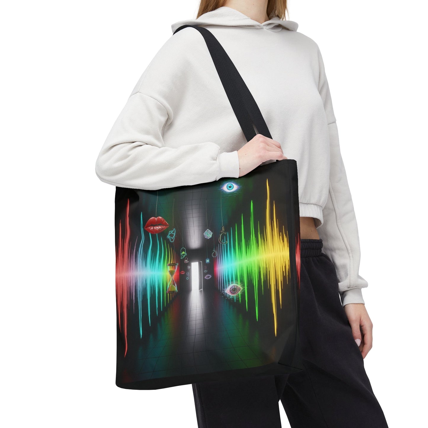 Vibrant Soundwave Tote Bag | Colorful Artwork Bag for Music Lovers, Beach Trips, Daily Errands, Concerts, Festivals