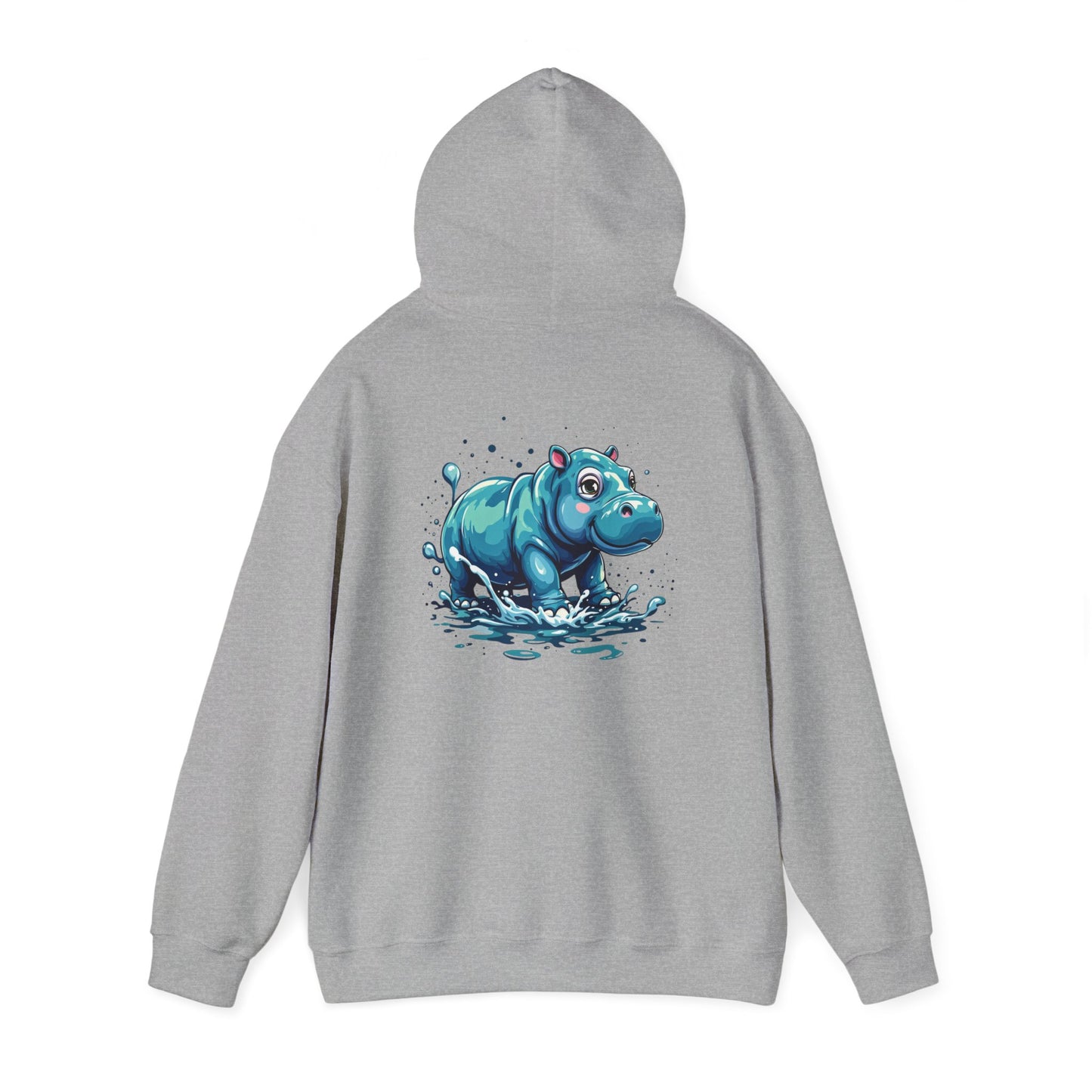 Cute Hippo Graphic Unisex Hooded Sweatshirt, Cozy & Playful Apparel for Casual Wear