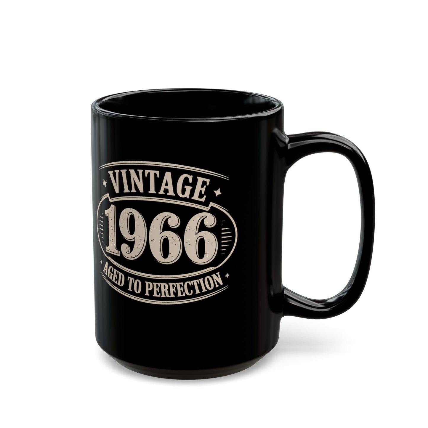 Vintage 1966 Birthday Black Mug (11oz, 15oz)