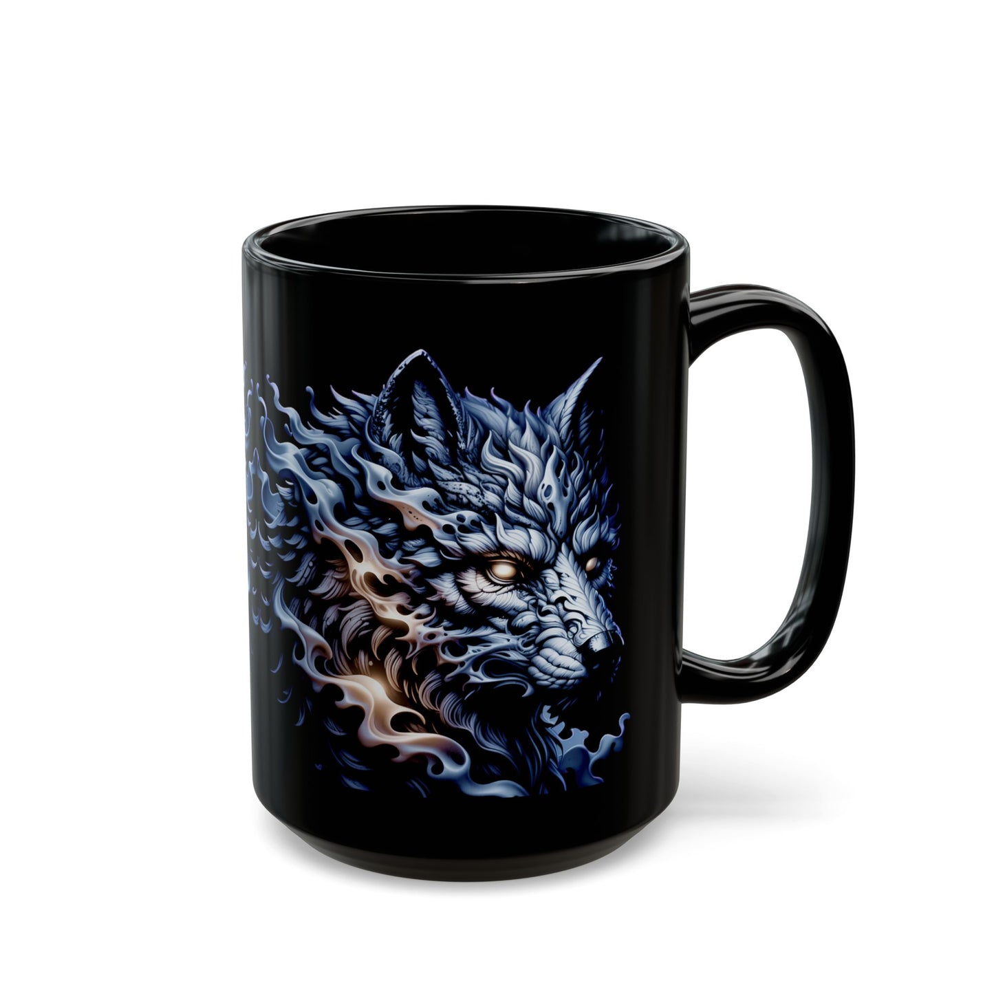 Wolf Made from Smoke Black Mug (11oz, 15oz)