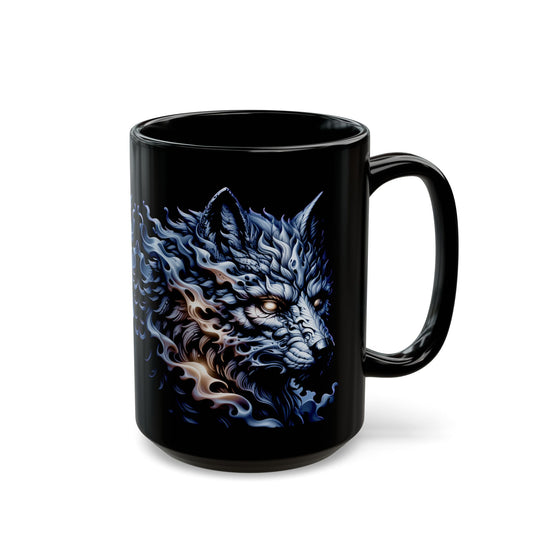 Wolf Made from Smoke Black Mug (11oz, 15oz)