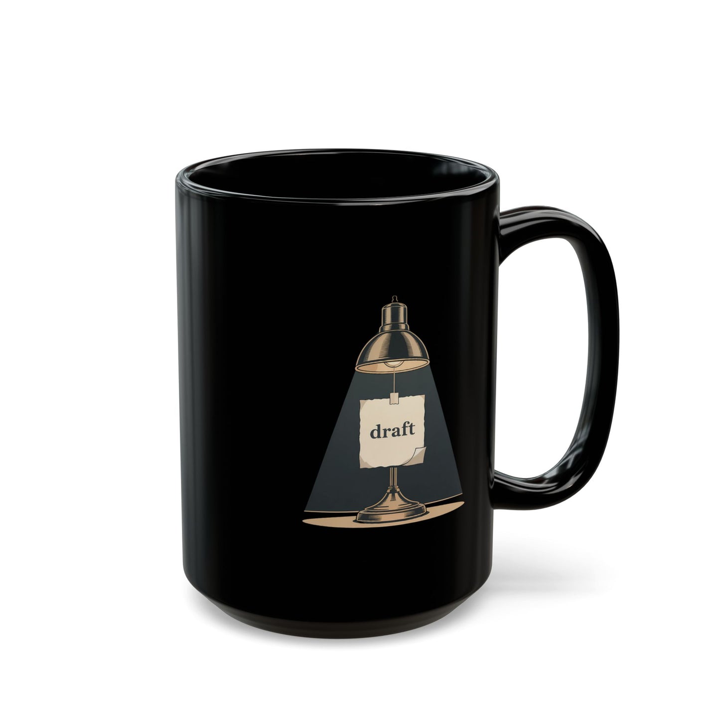 94 - Draft Lamp Black Coffee Mug — Writer’s Desk Novelty Gift (15oz)