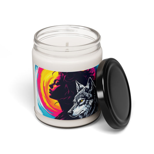 Enchanted Wolf Candle - 9oz Decorative Soy Candle for Aromatherapy - Perfect Gift for Nature and Candle Lovers