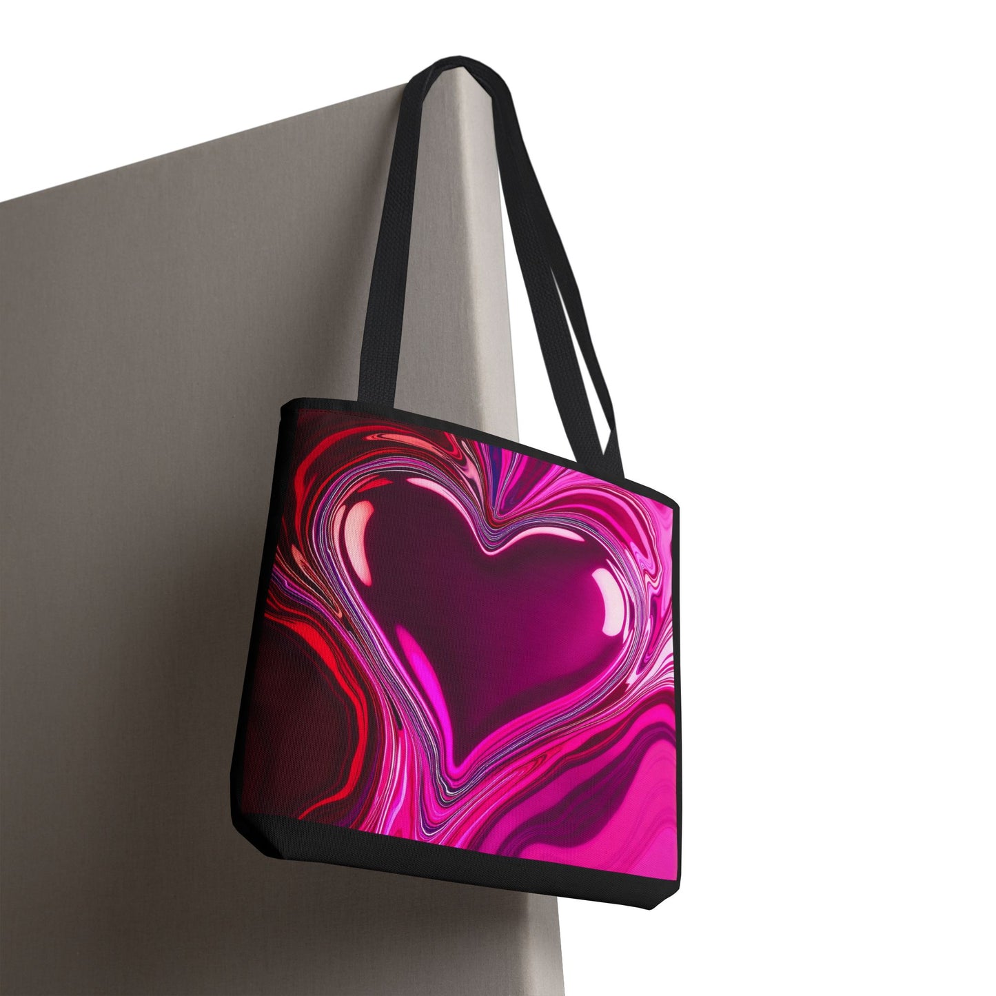 Paint Spill Heart Tote Bag (AOP)