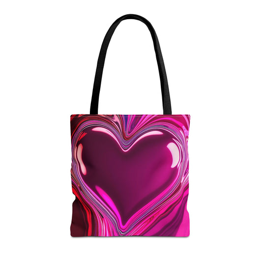 Paint Spill Heart Tote Bag (AOP)
