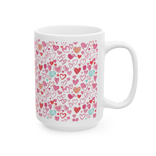 Pink & Red Hearts Coffee Cup (15oz) Score 74