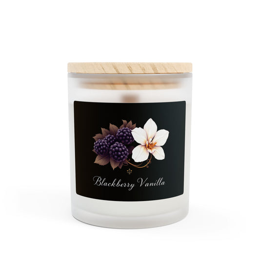 Frosted Glass Blackberry Vanilla Candle - Cozy 11oz Aromatherapy Gift for Relaxation and Tranquility