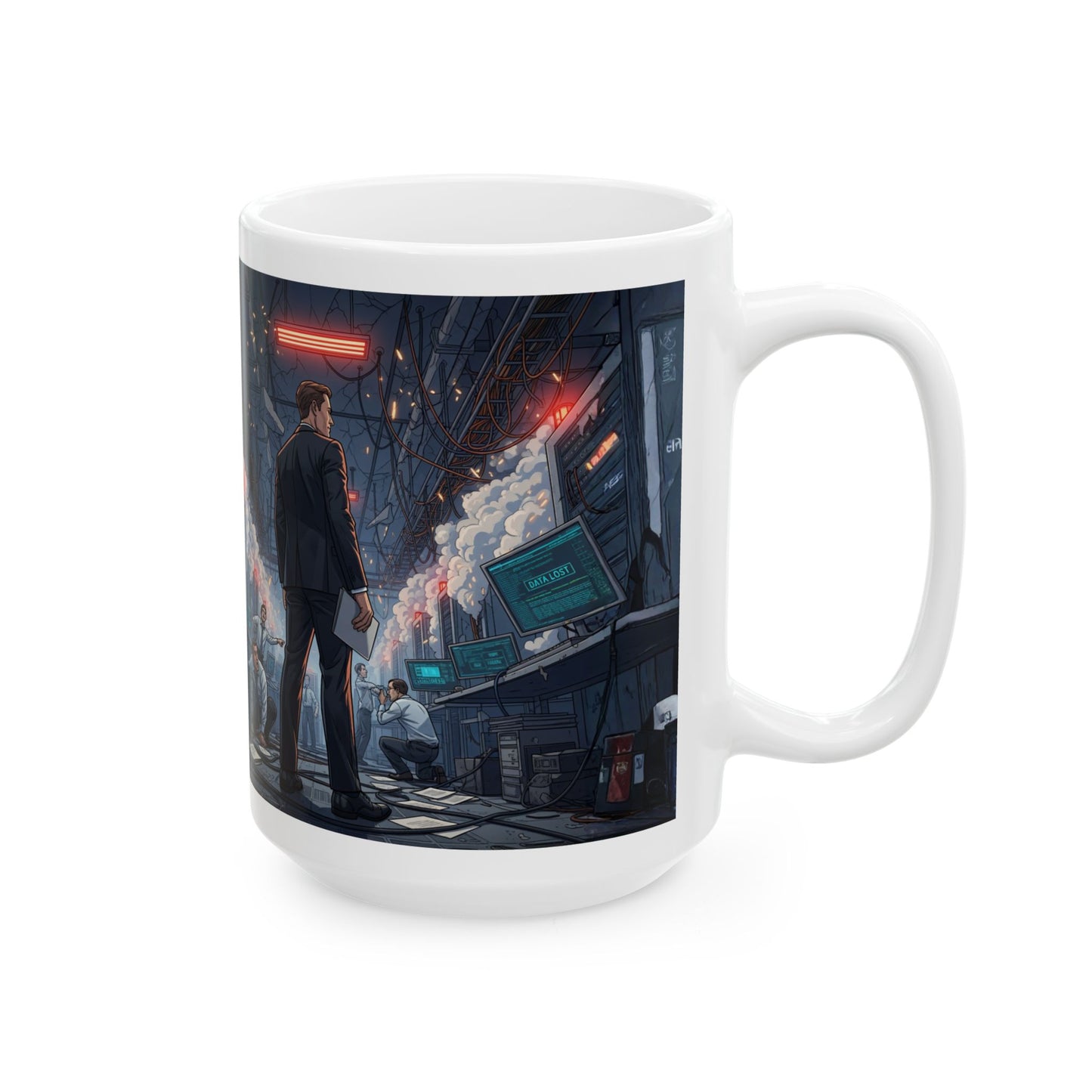 Executive Control Room Ceramic Mug — 'In Control' System Failure Design