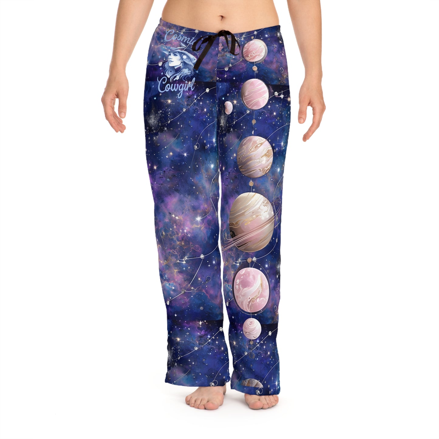 Cosmic Cowgirl Women's Pajama Pants - Stylish Space-Themed Loungewear