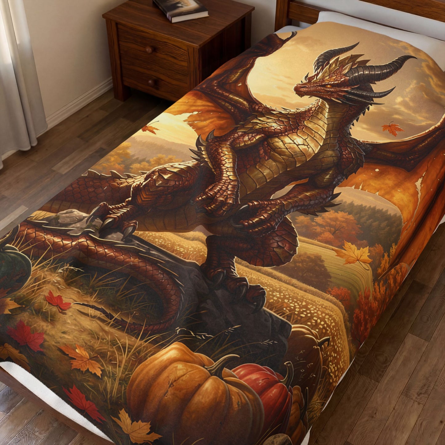 October Dragon Velveteen Plush Blanket