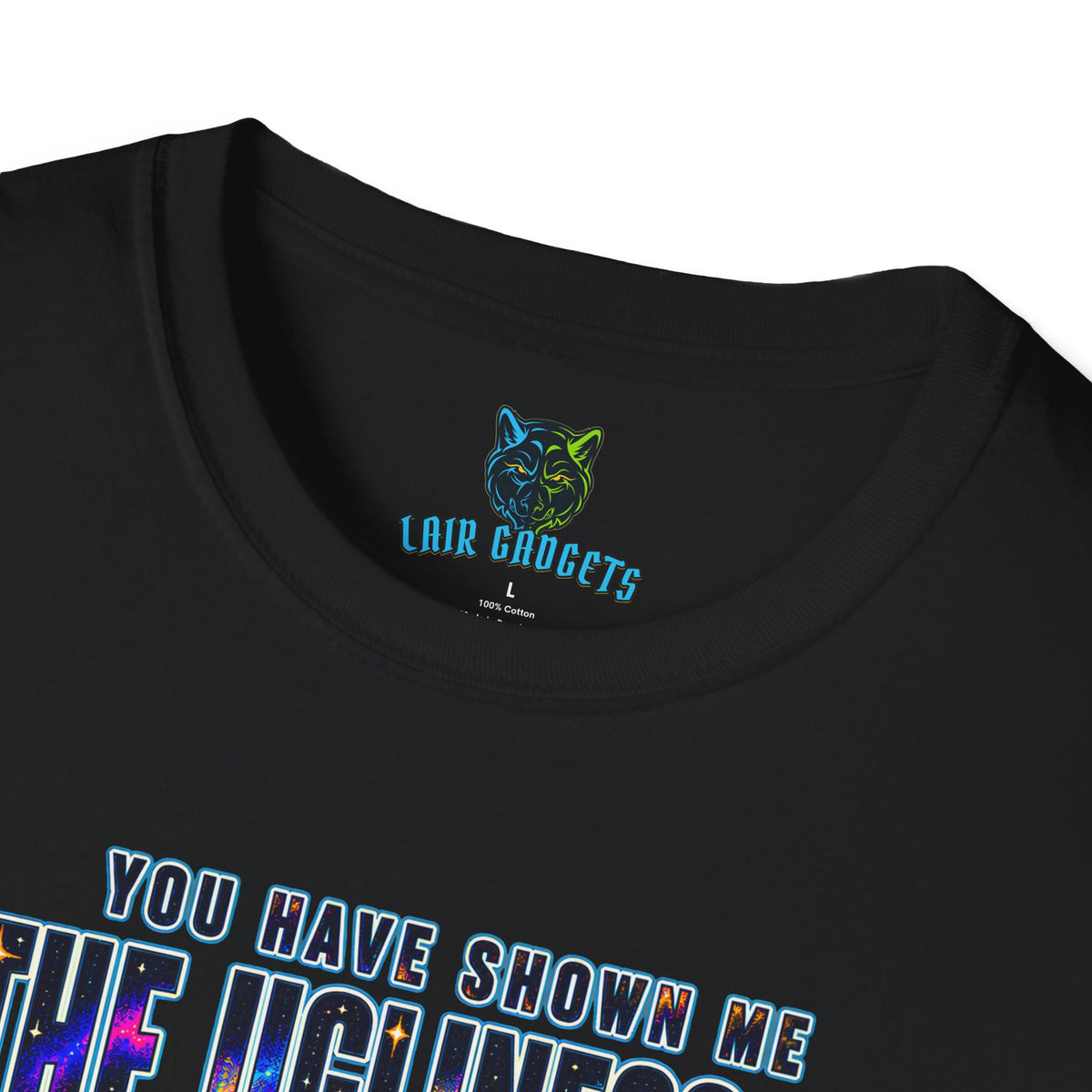 Continued Existence galaxy graphic tee, detail view