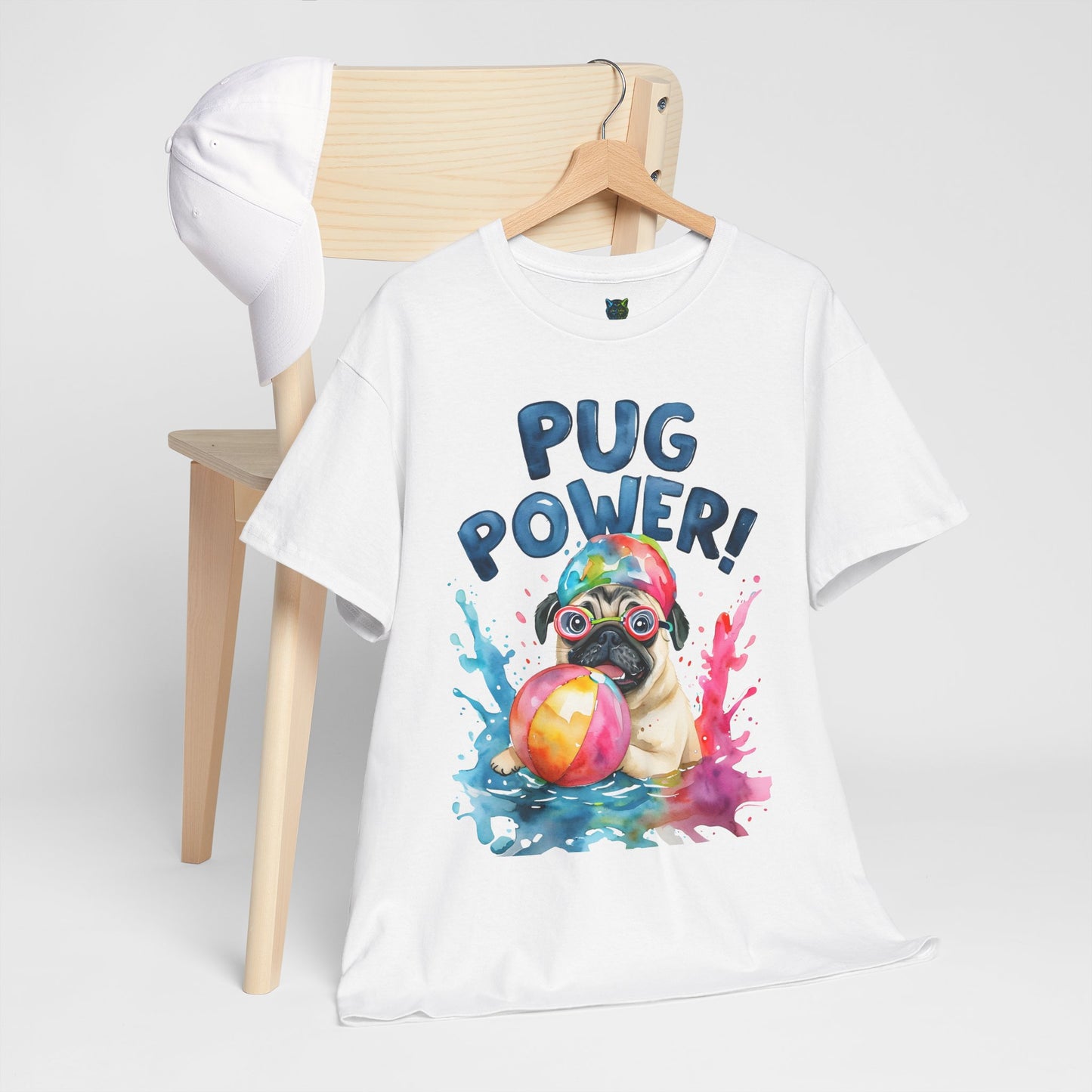 Pug Power Unisex Heavy Cotton Tee – Fun & Playful Dog Shirt