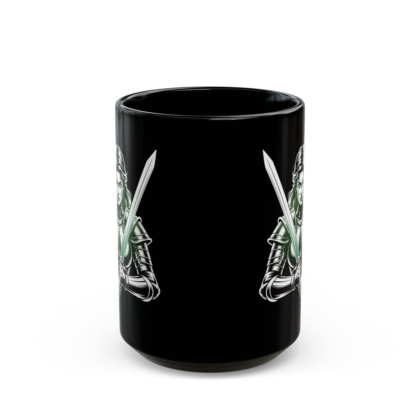 Female Warrior Black Mug (15oz)