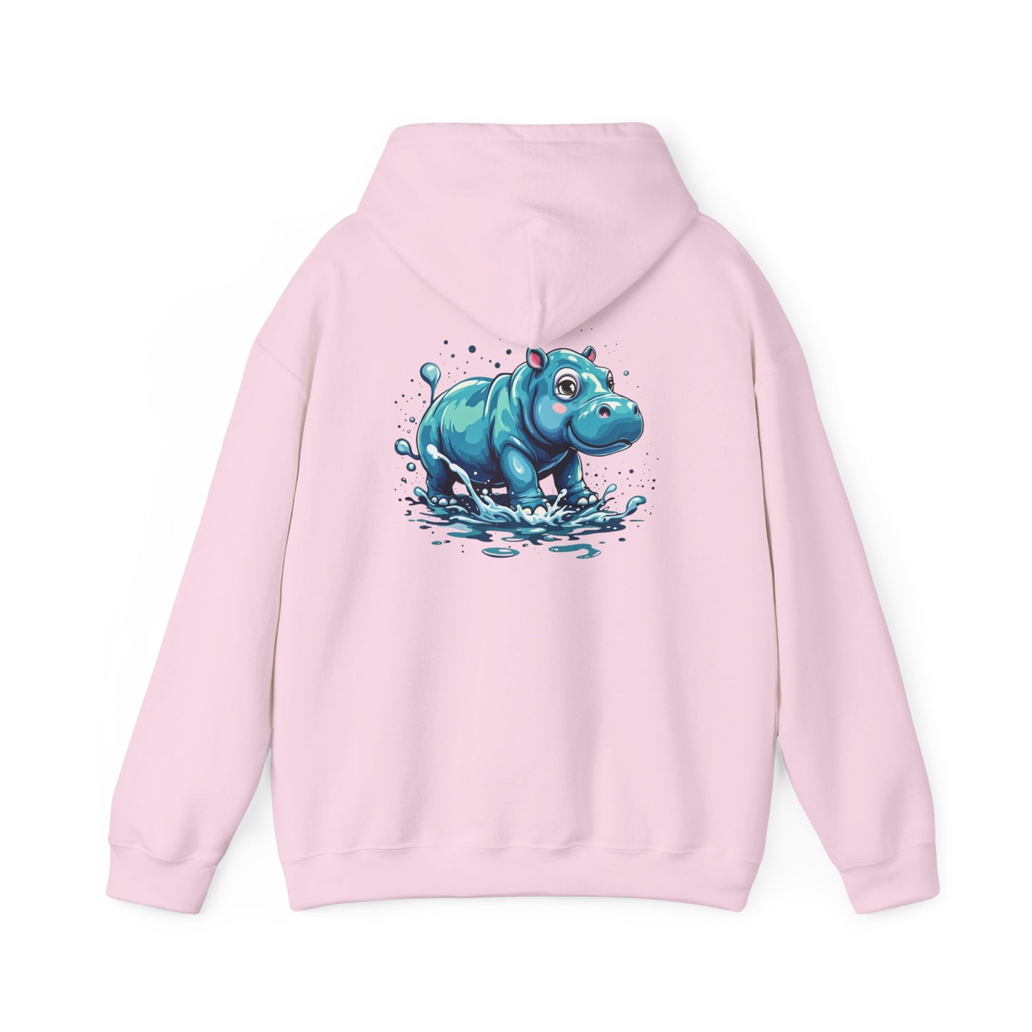 Cute Hippo Graphic Unisex Hooded Sweatshirt, Cozy & Playful Apparel for Casual Wear