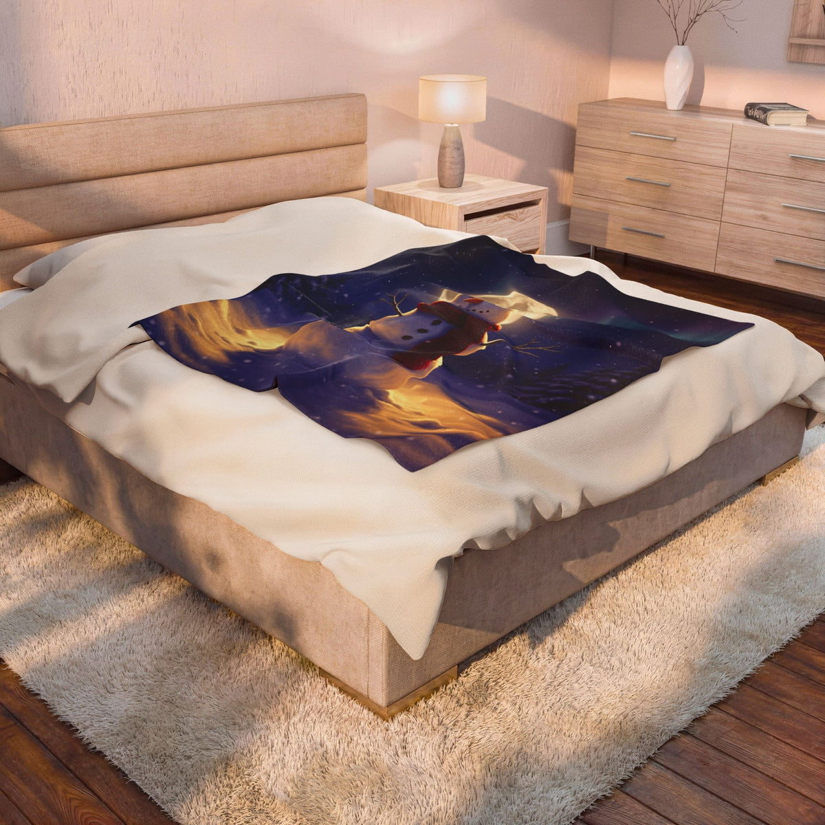 Snowman Velveteen Plush Blanket