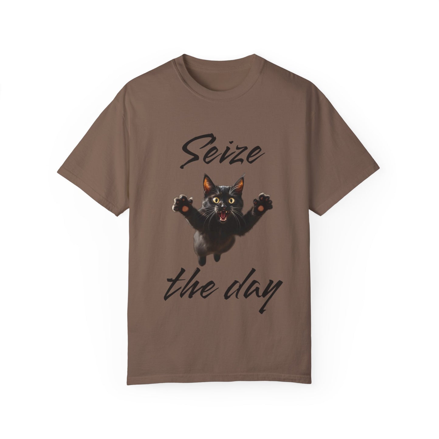 Cat Lover's 'Seize the Day' Garment-Dyed T-Shirt