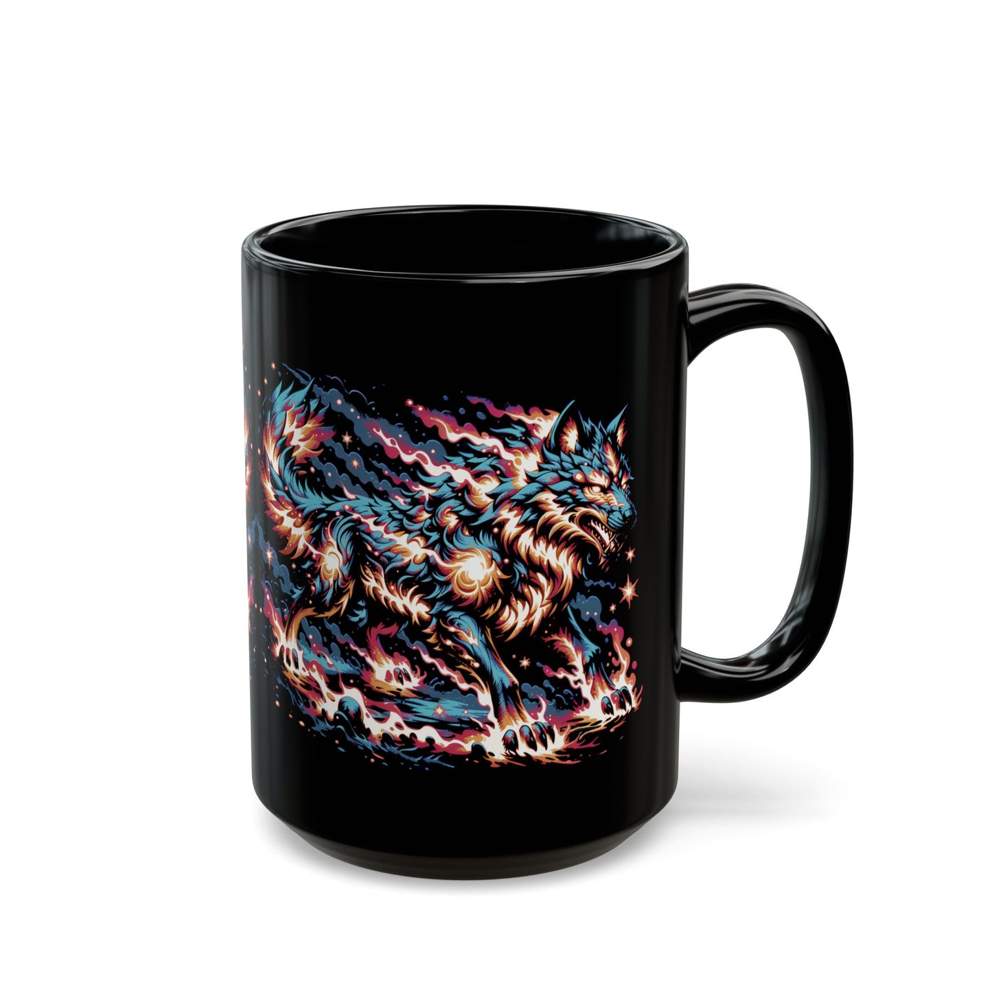 Solar Wolf Black Mug (11oz, 15oz)