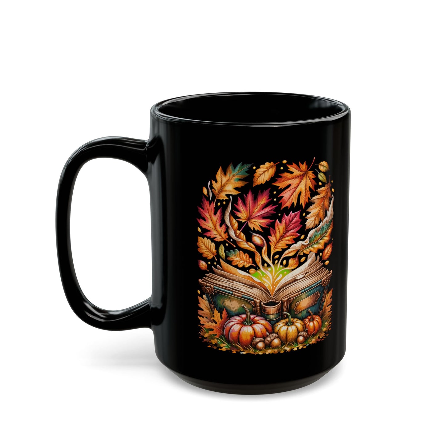Fall Book Mug Black Mug (11oz, 15oz)