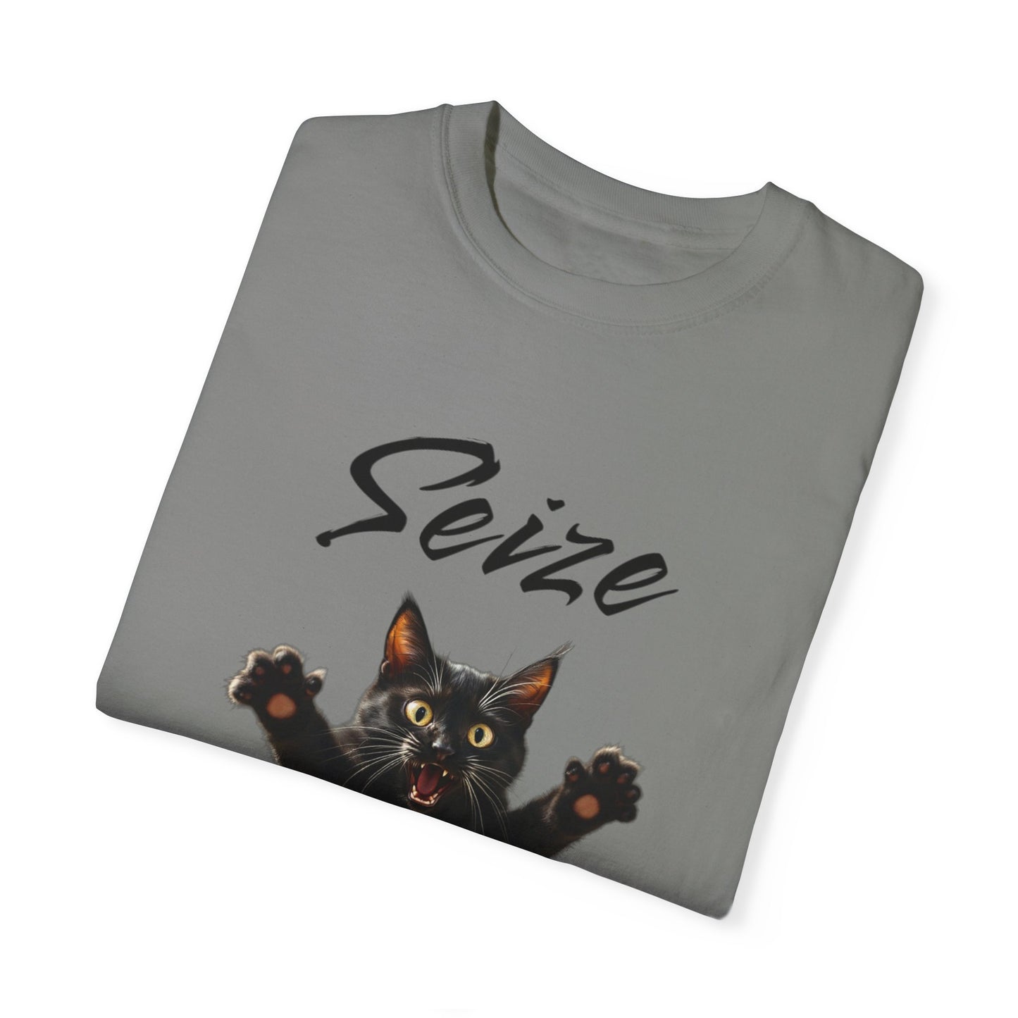 Cat Lover's 'Seize the Day' Garment-Dyed T-Shirt