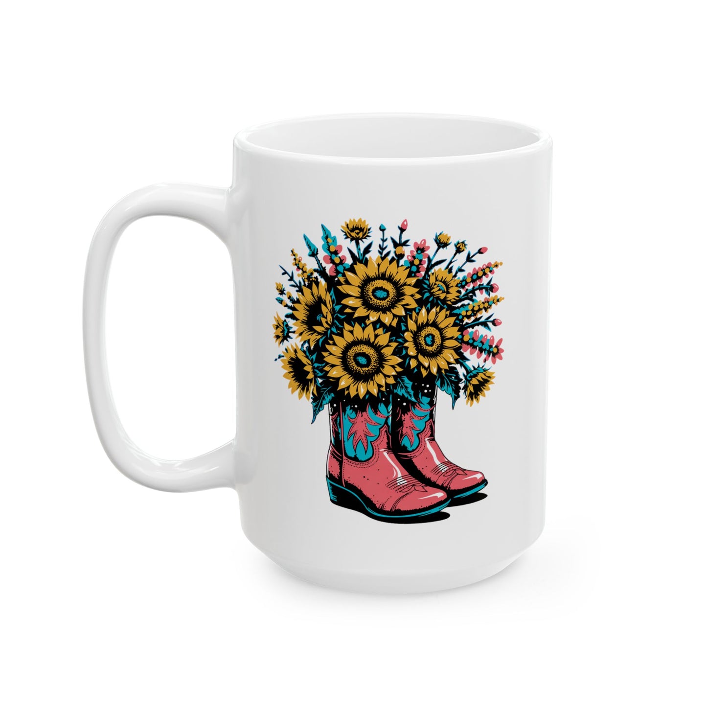 Boots Bouque Ceramic Mug, (15oz)