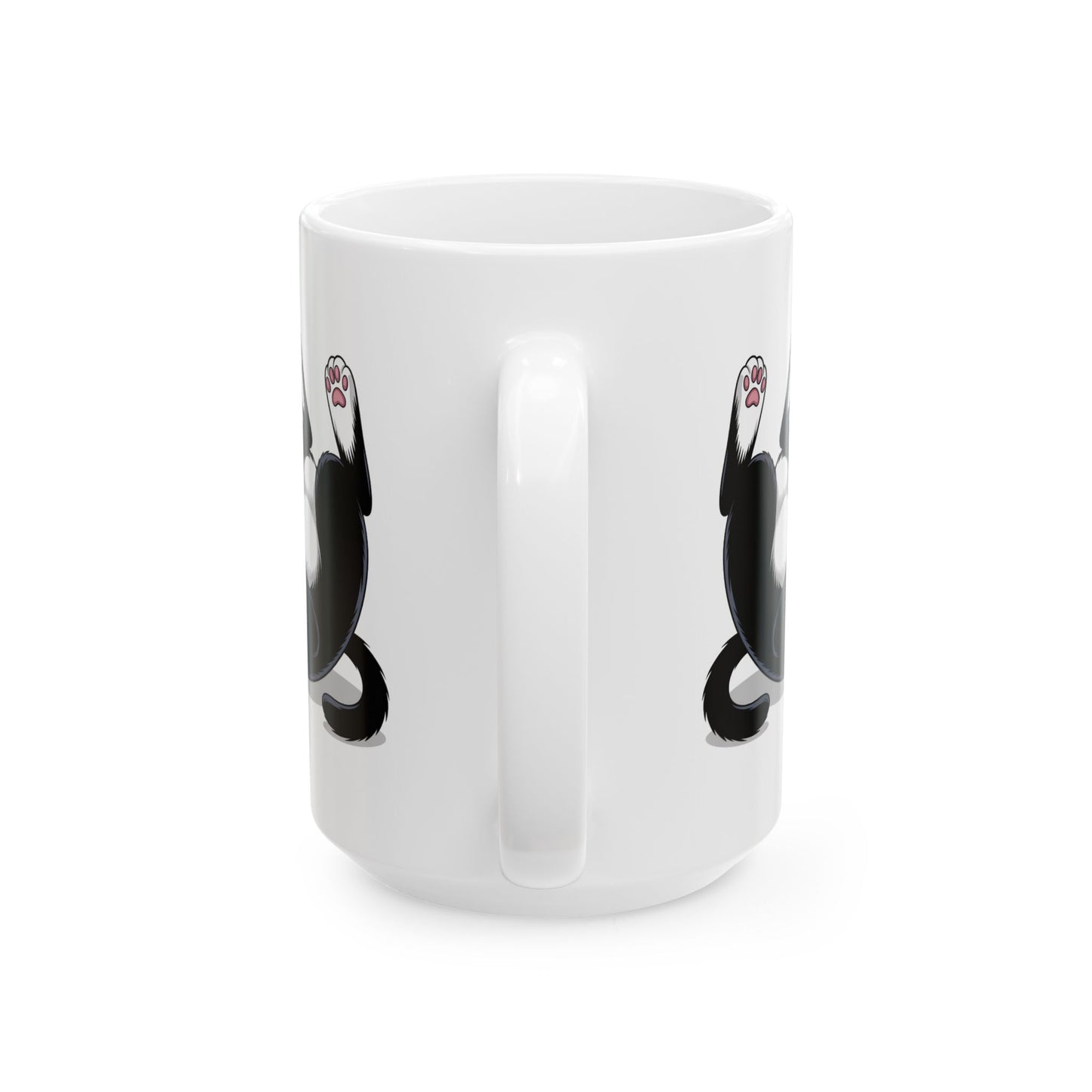 Cute Cat Coffee Mug – Cartoon Tuxedo Kitten Rolling Design – Ceramic  Cup – Cat Lover Gift – by Lair Gadgets