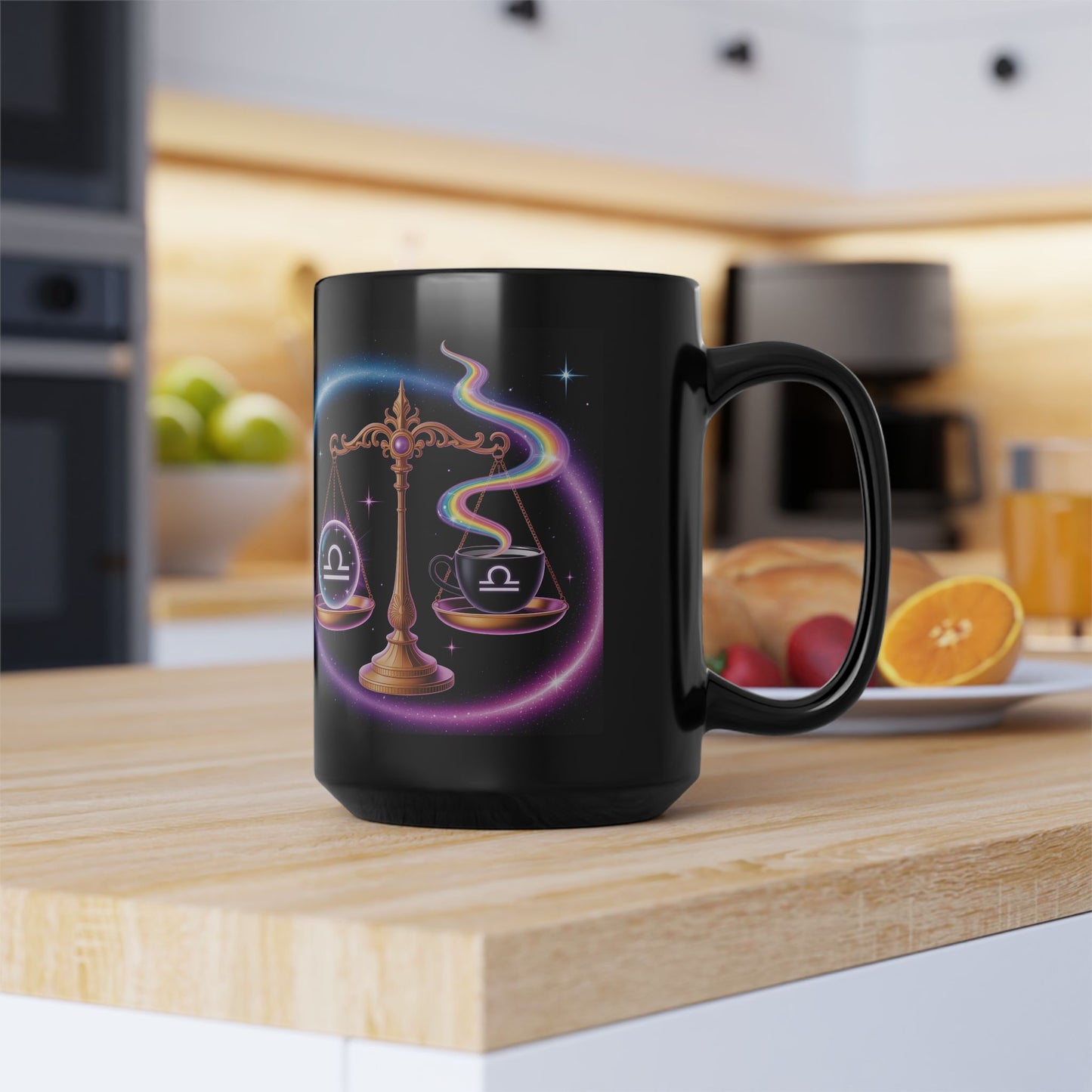 Astrological Libra Scale Mug - Cosmic Coffee Cup for Astrology Lovers, Zodiac Gift, Horoscope Mug, Balance Theme, Star Sign Decor