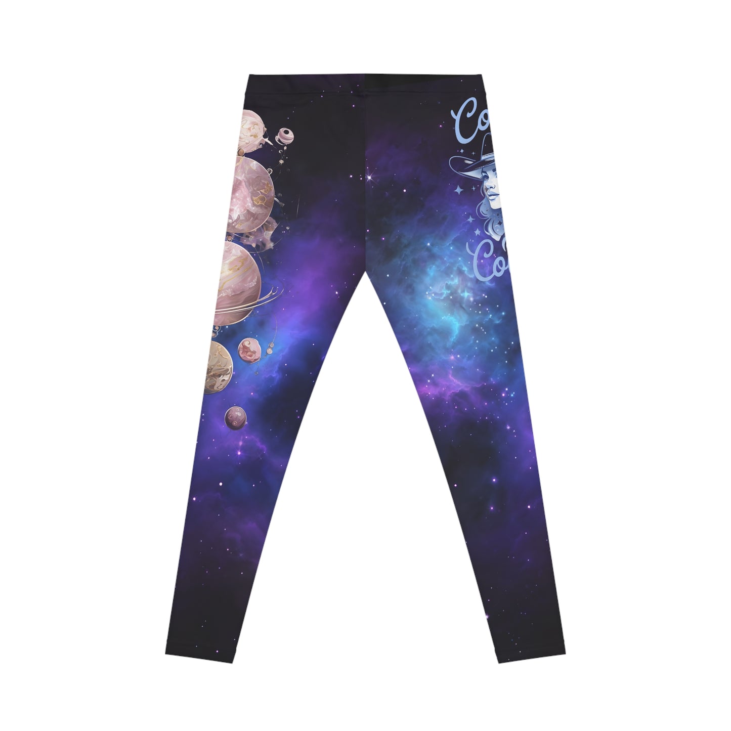 Cosmic Espressions Women's Casual Leggings - Galaxy Print Leggings with Planets