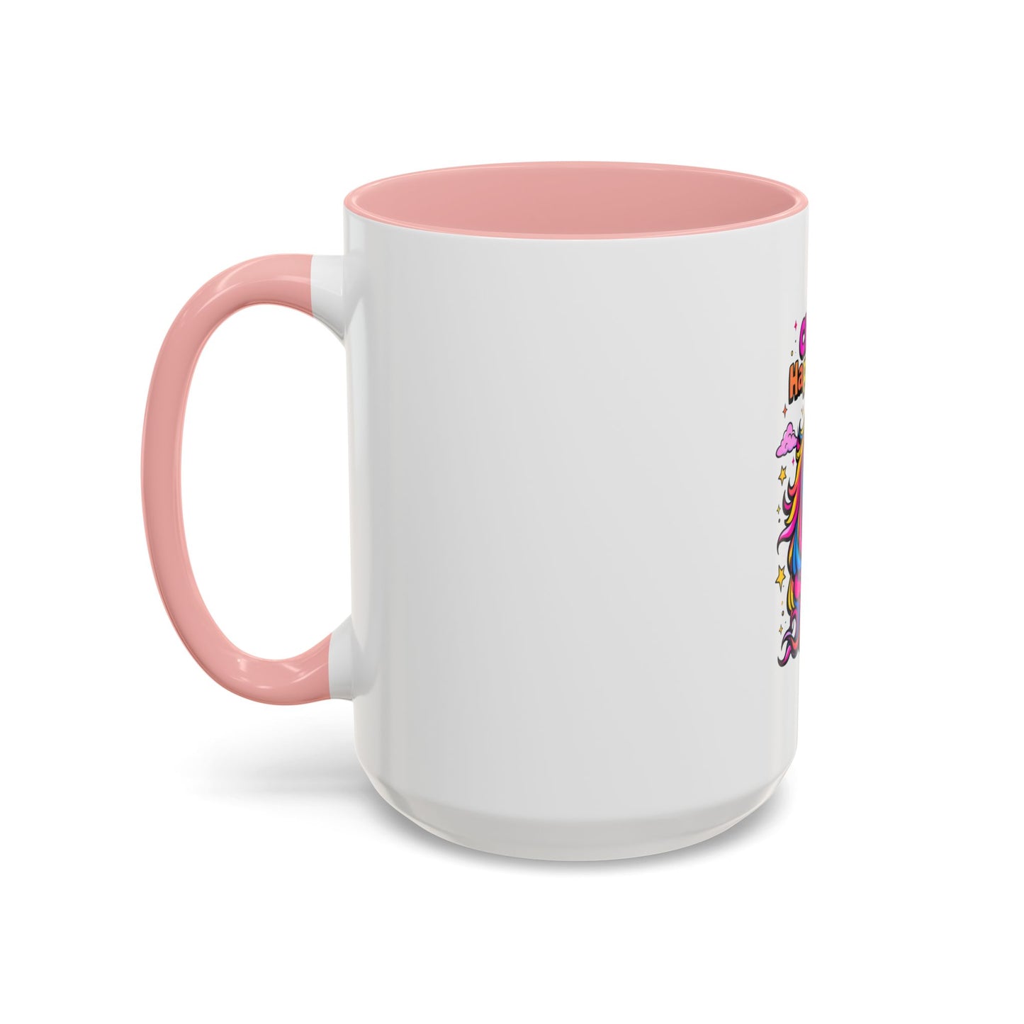 Unicorn Coffee Mug, 'Choose Happiness' Design, Glossy Finish for Morning Motivation