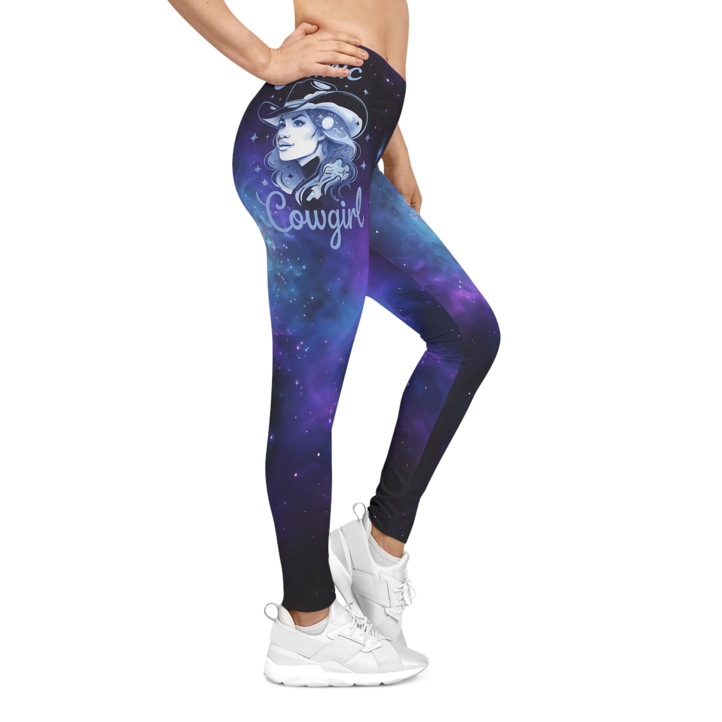 Cosmic Espressions Women's Casual Leggings - Galaxy Print Leggings with Planets