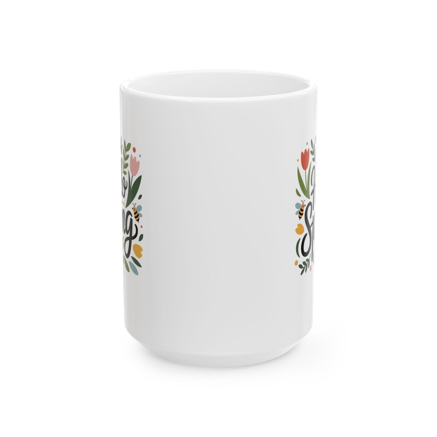 Spring Coffee mug with floral hello spring -B0GKCDSTCQ